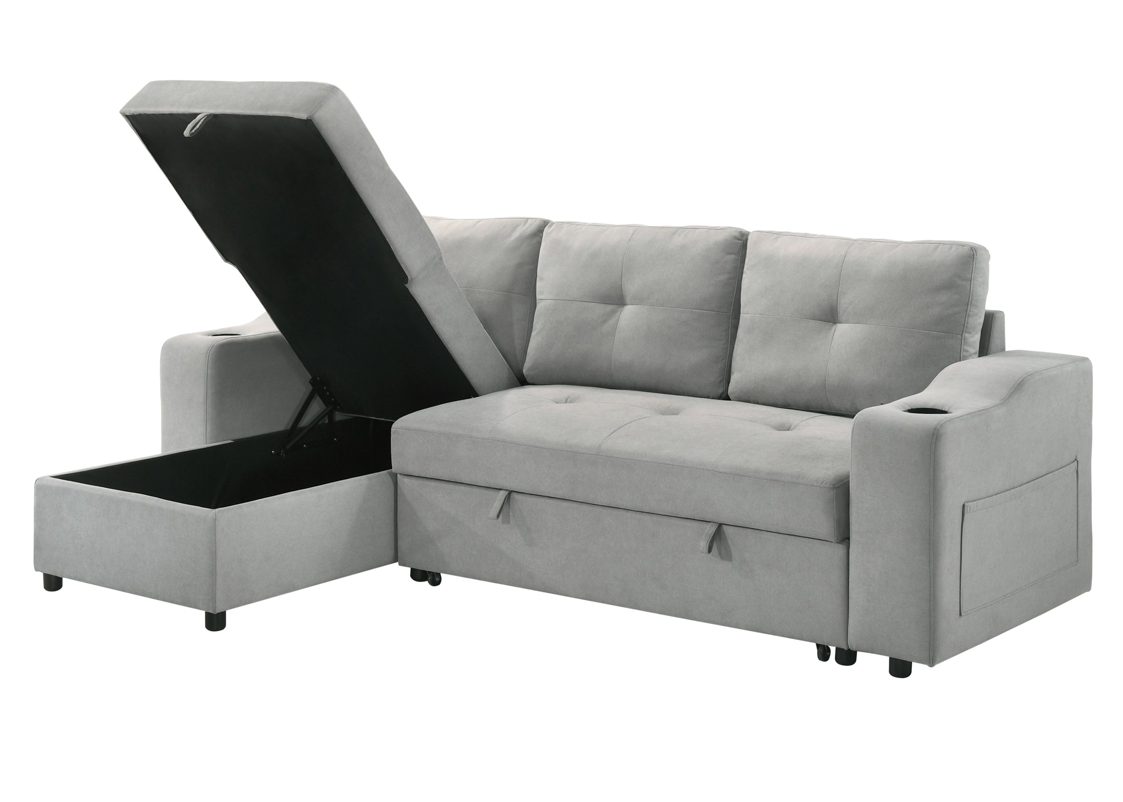 Decker Sleeper Sectional in Grey