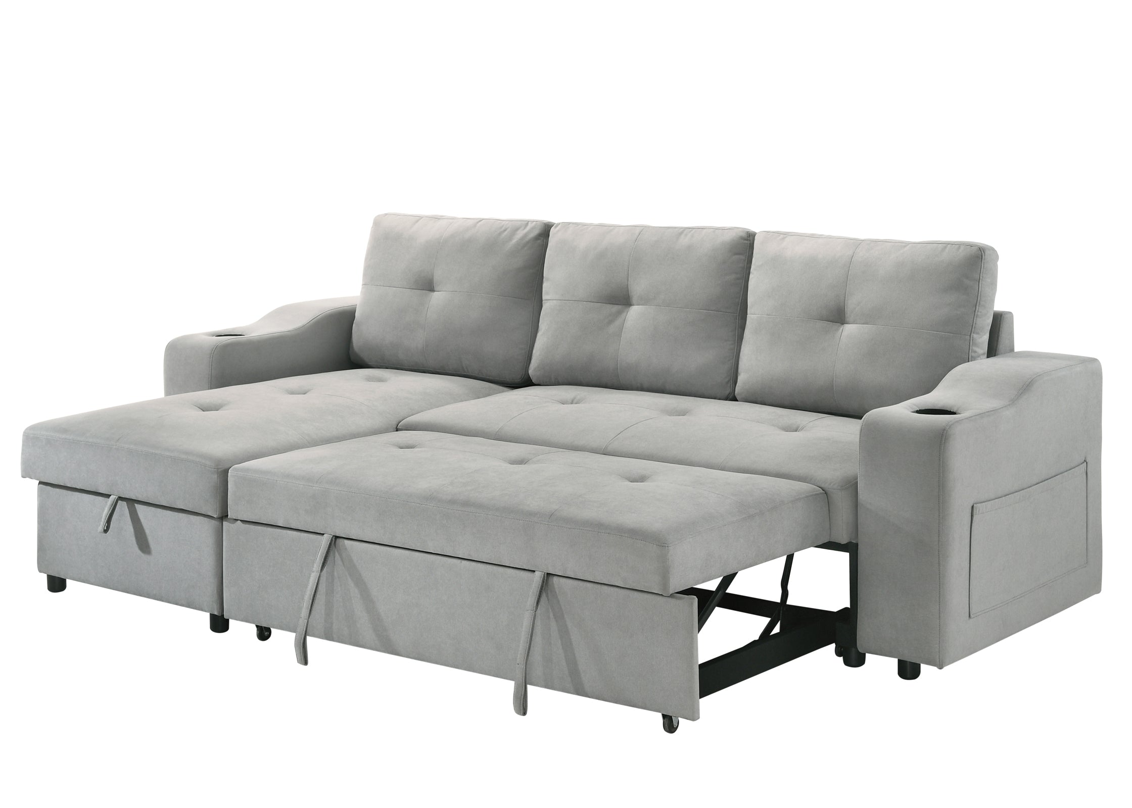 Decker Sleeper Sectional in Grey
