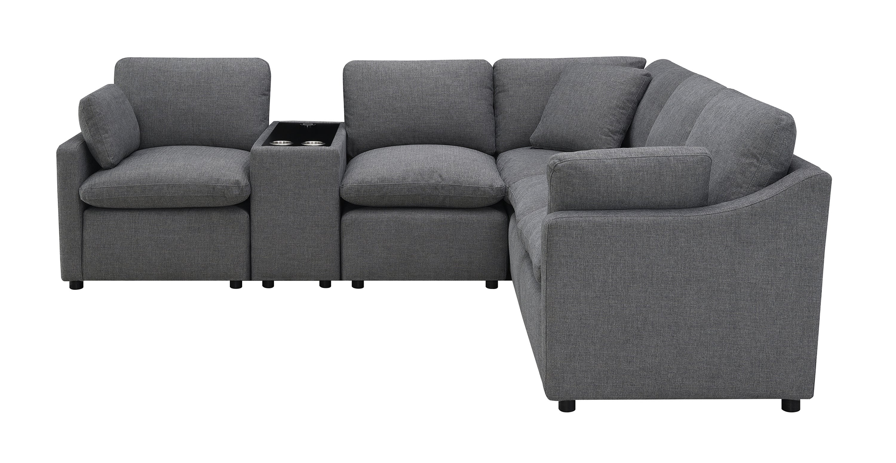 Pippa 6pc Modular Sectional with Wireless Charging