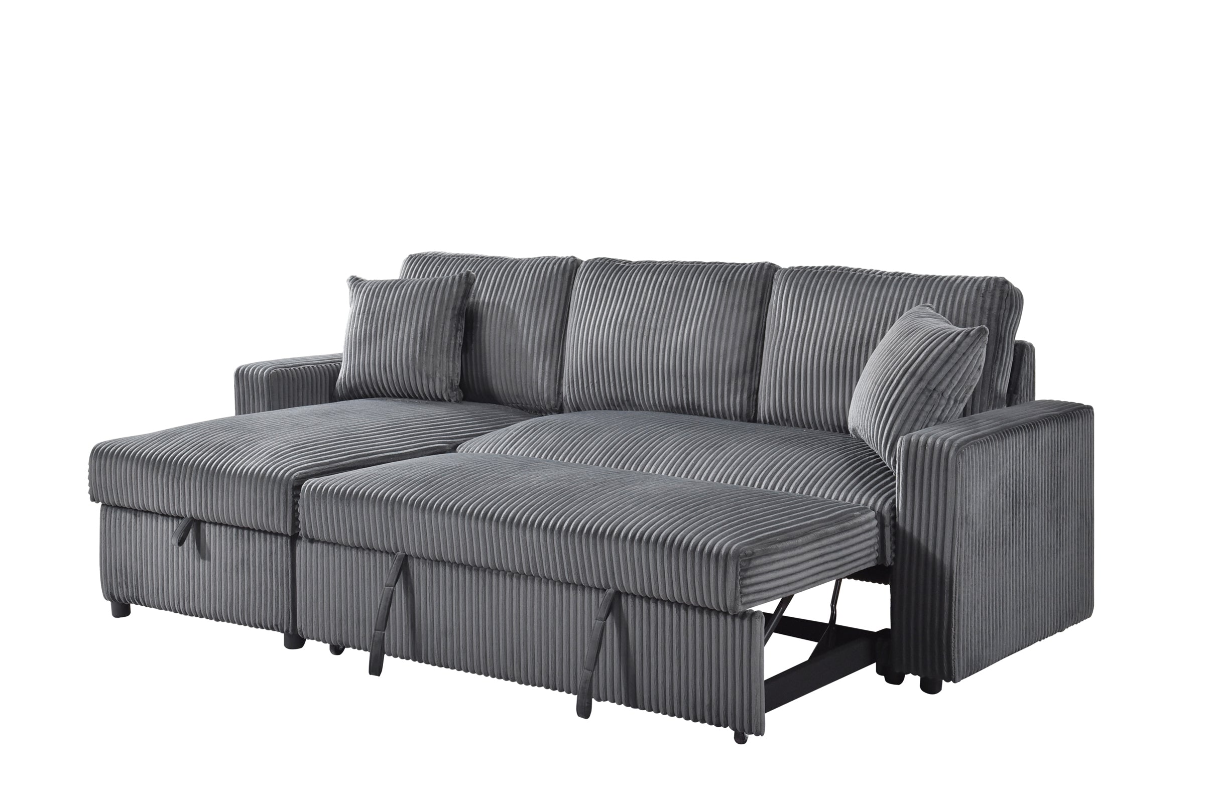 Brecker Sleeper Sectional in Grey