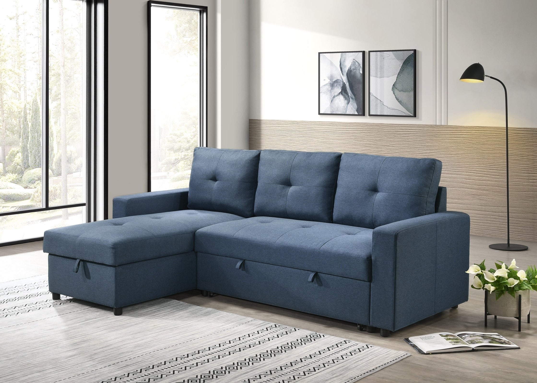 Faber Sleeper Sectional in Blue