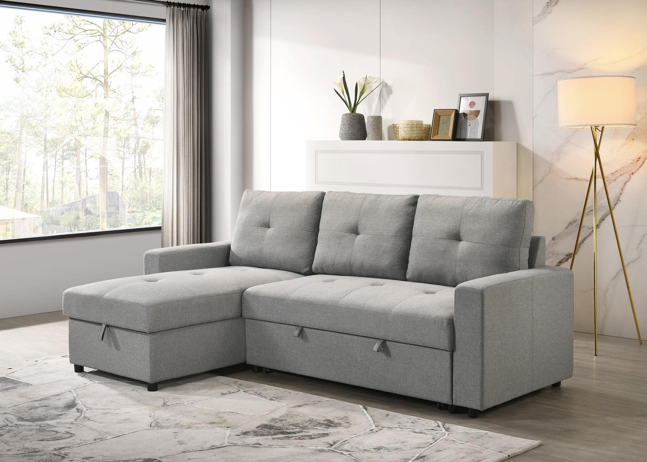 Faber Sleeper Sectional in Grey