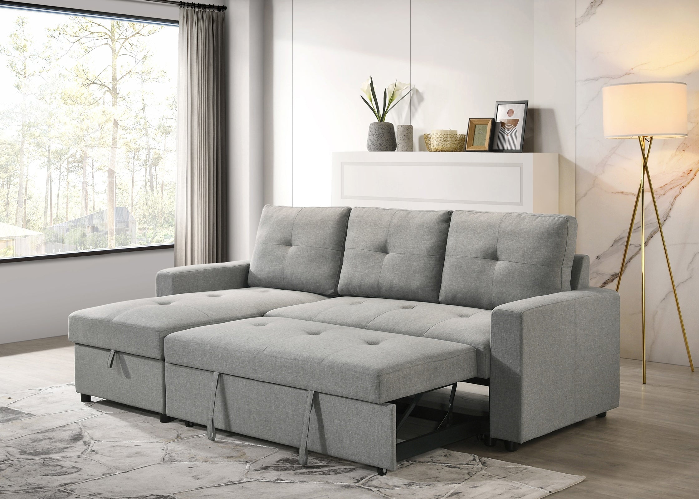 Faber Sleeper Sectional in Grey