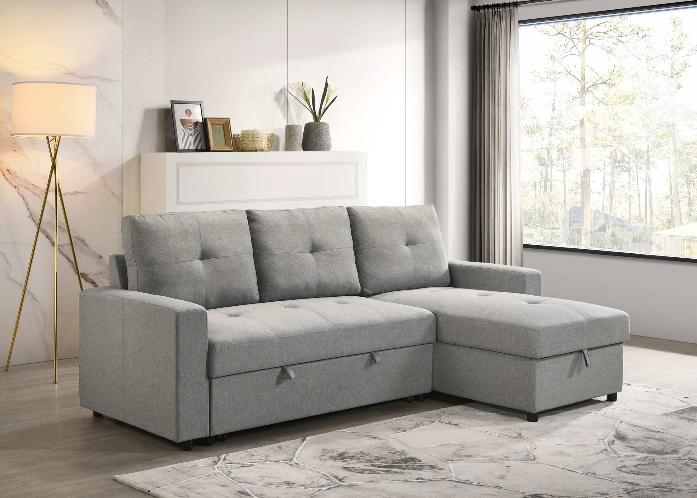 Faber Sleeper Sectional in Grey
