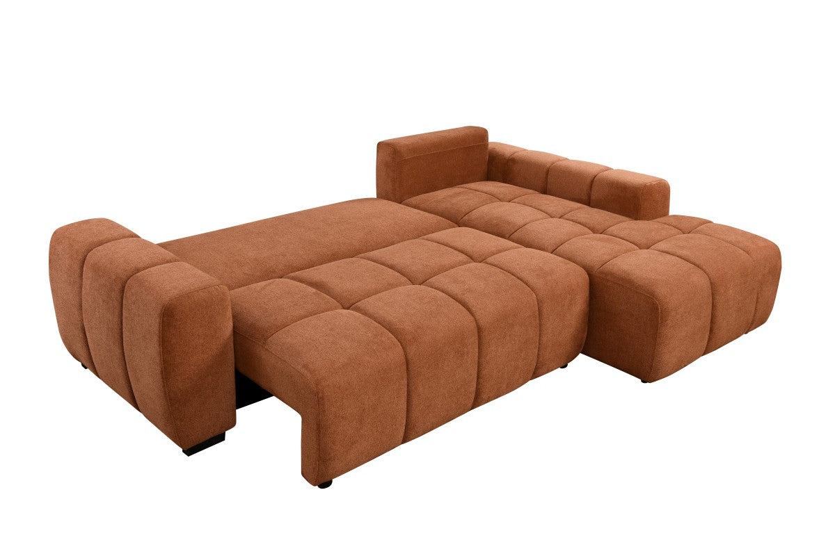 Burnt Orange Sleeper Sectional