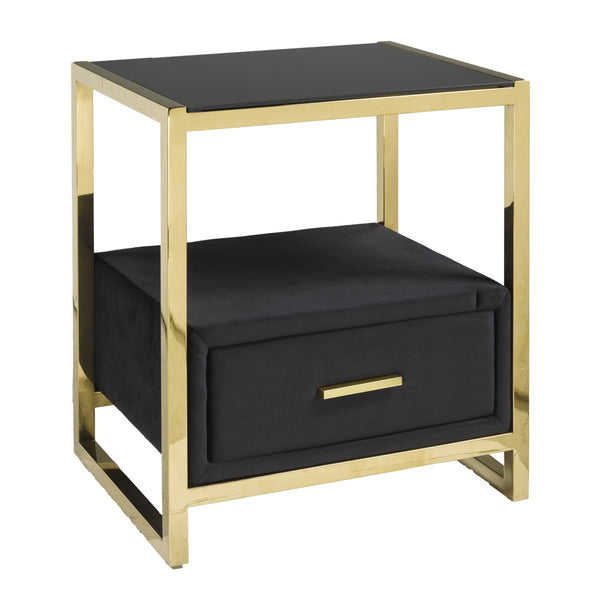 Piper Nightstand in Black/Gold
