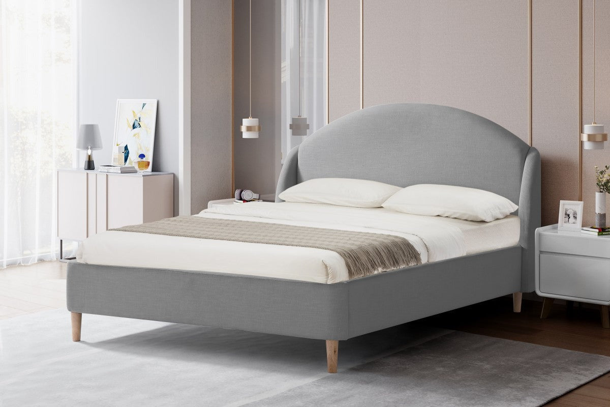 Mason Platform Bed in Grey