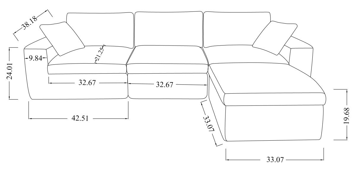 Compression Sectional with Ottoman