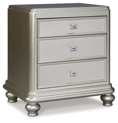 Coralayne Upholstered Bed with Mirrored Dresser, Chest and 2 Nightstands