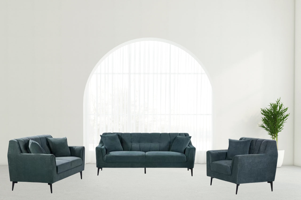 Bridget 3pc Sofa Set in Green