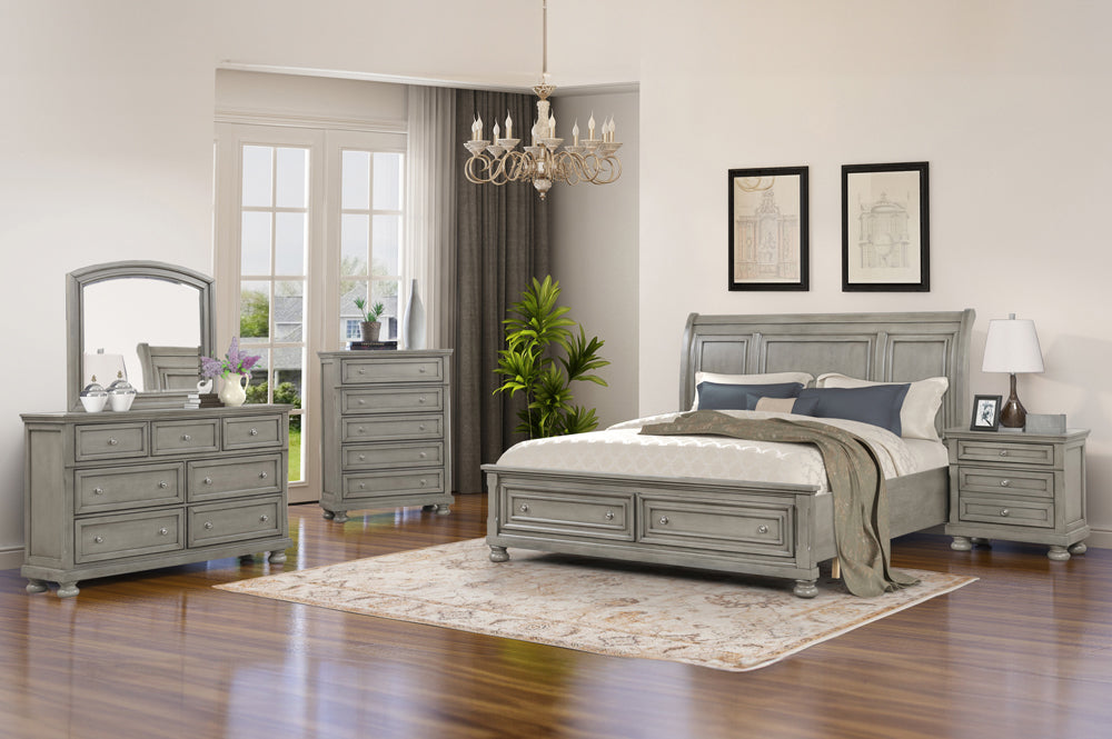 Charley Bedroom Set in Grey
