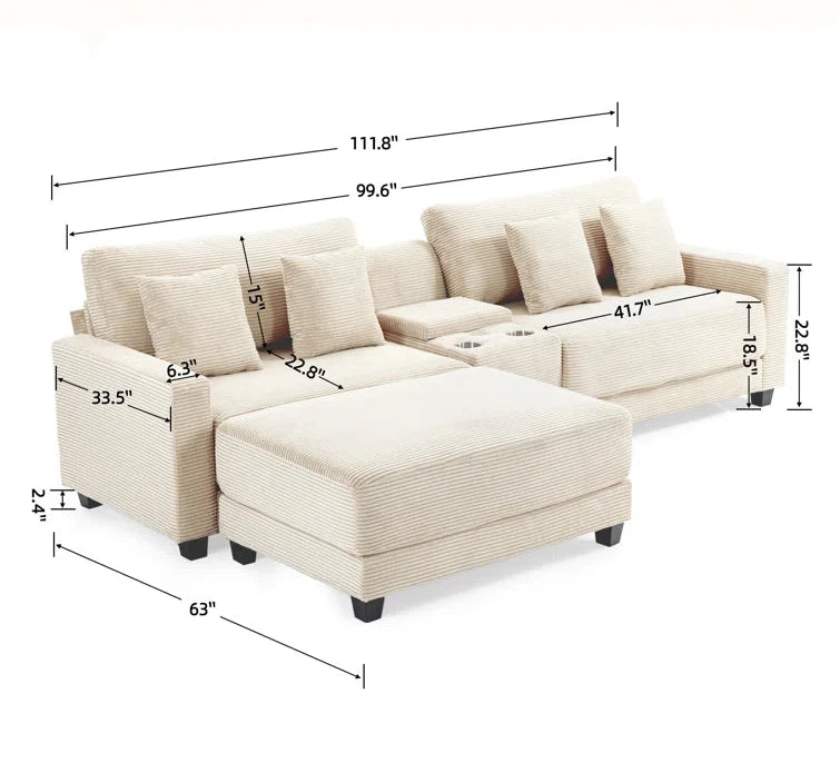 Harvey Sectional with 2 Ottomans