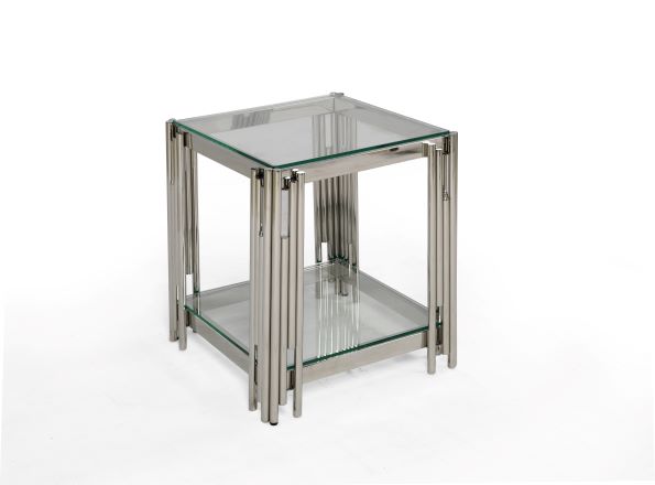 Evelyn 2pc Coffee Table Set in Silver