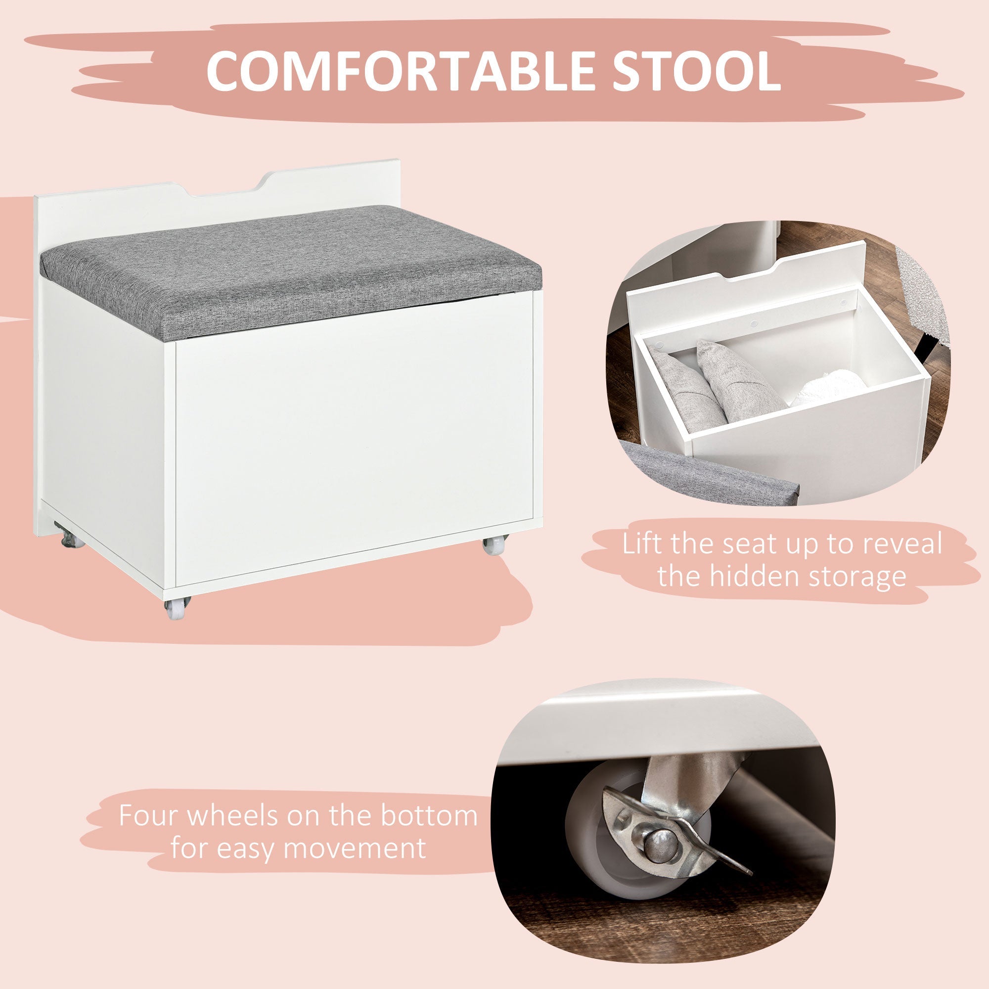 Alice Makeup Vanity Set with Flip Top Mirror-White