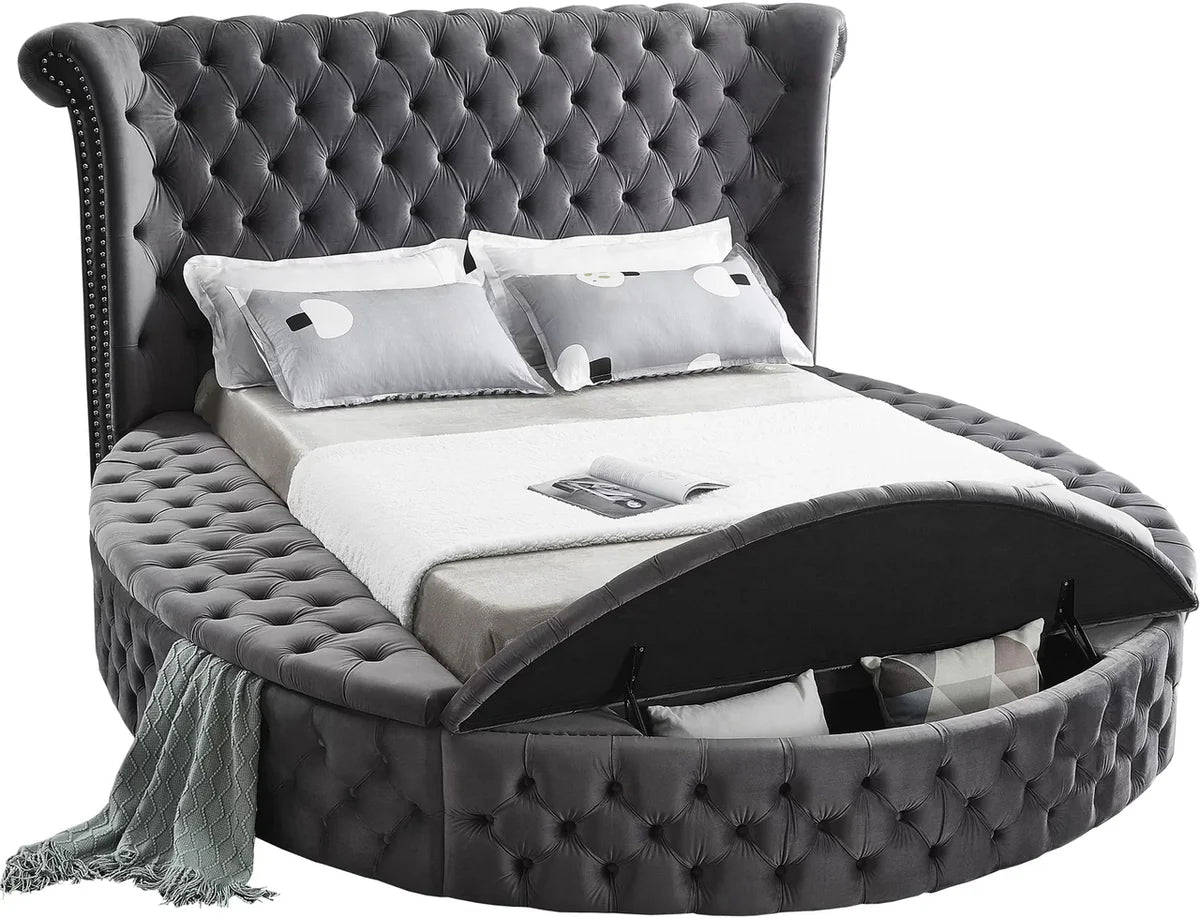 Hazel Round Storage Bed in Grey