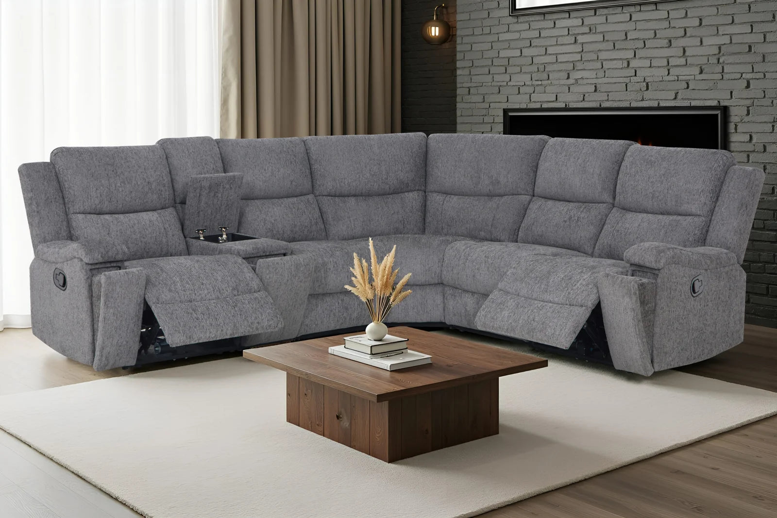 York Manual Recliner Sectional Sofa