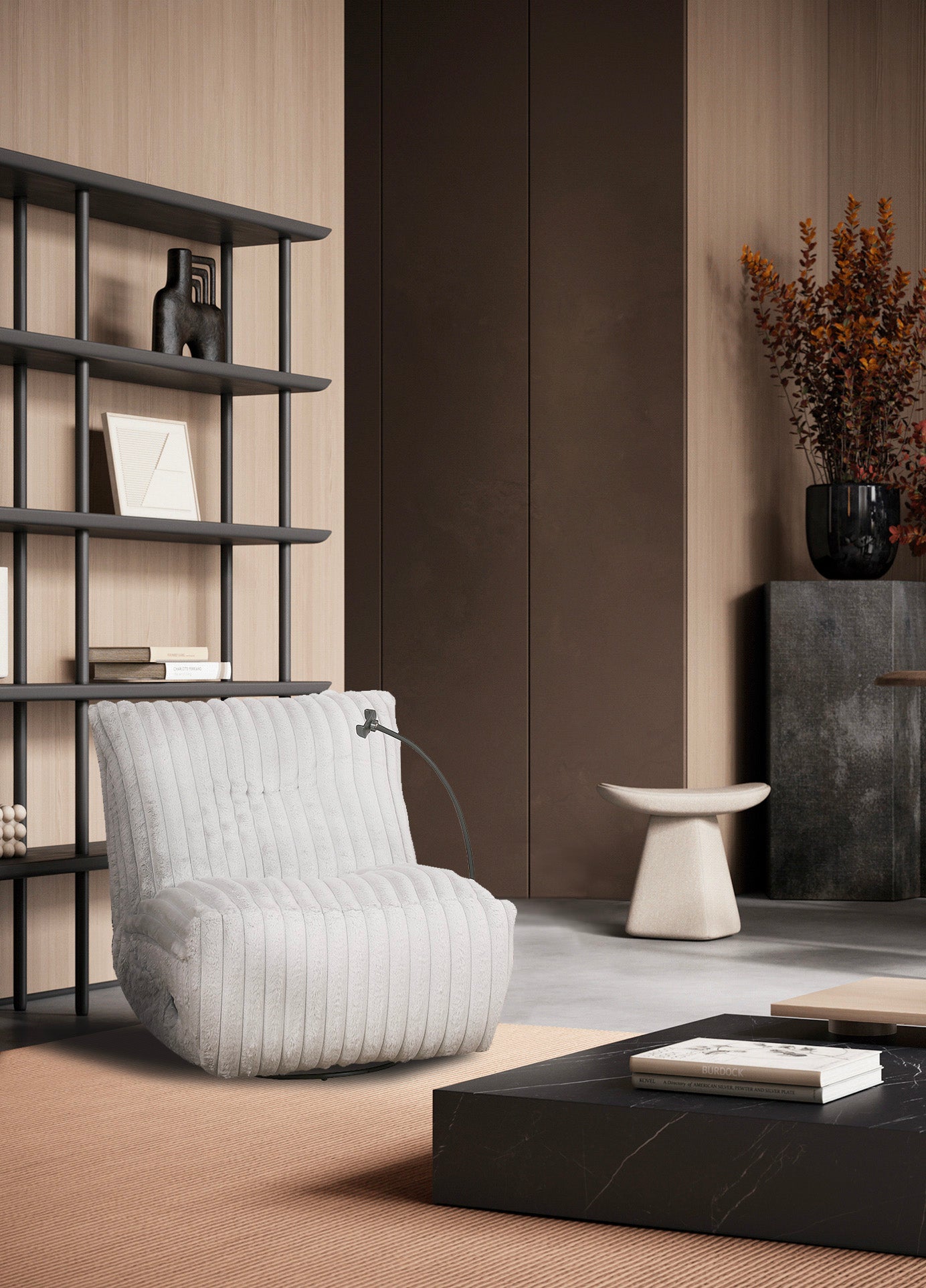 Corduroy Swivel Recliner - IF-6305