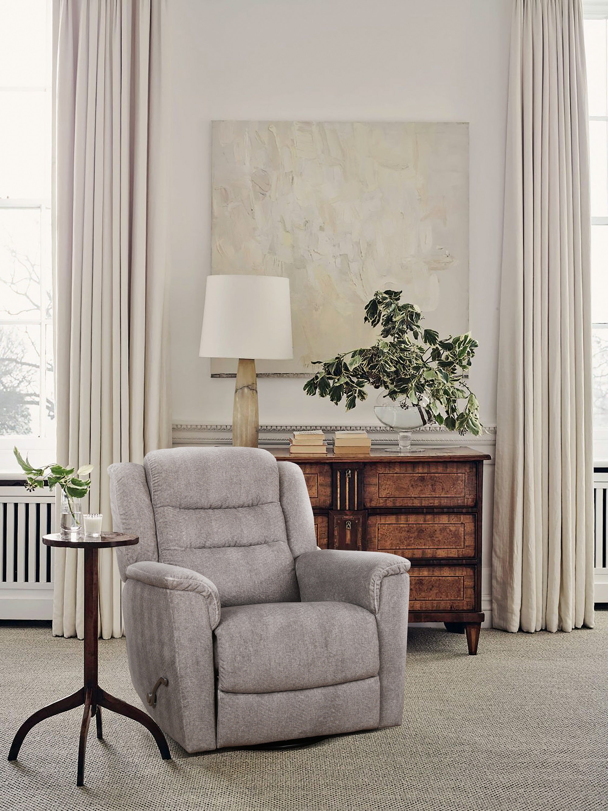 Pewter Swivel Recliner - IF-6345