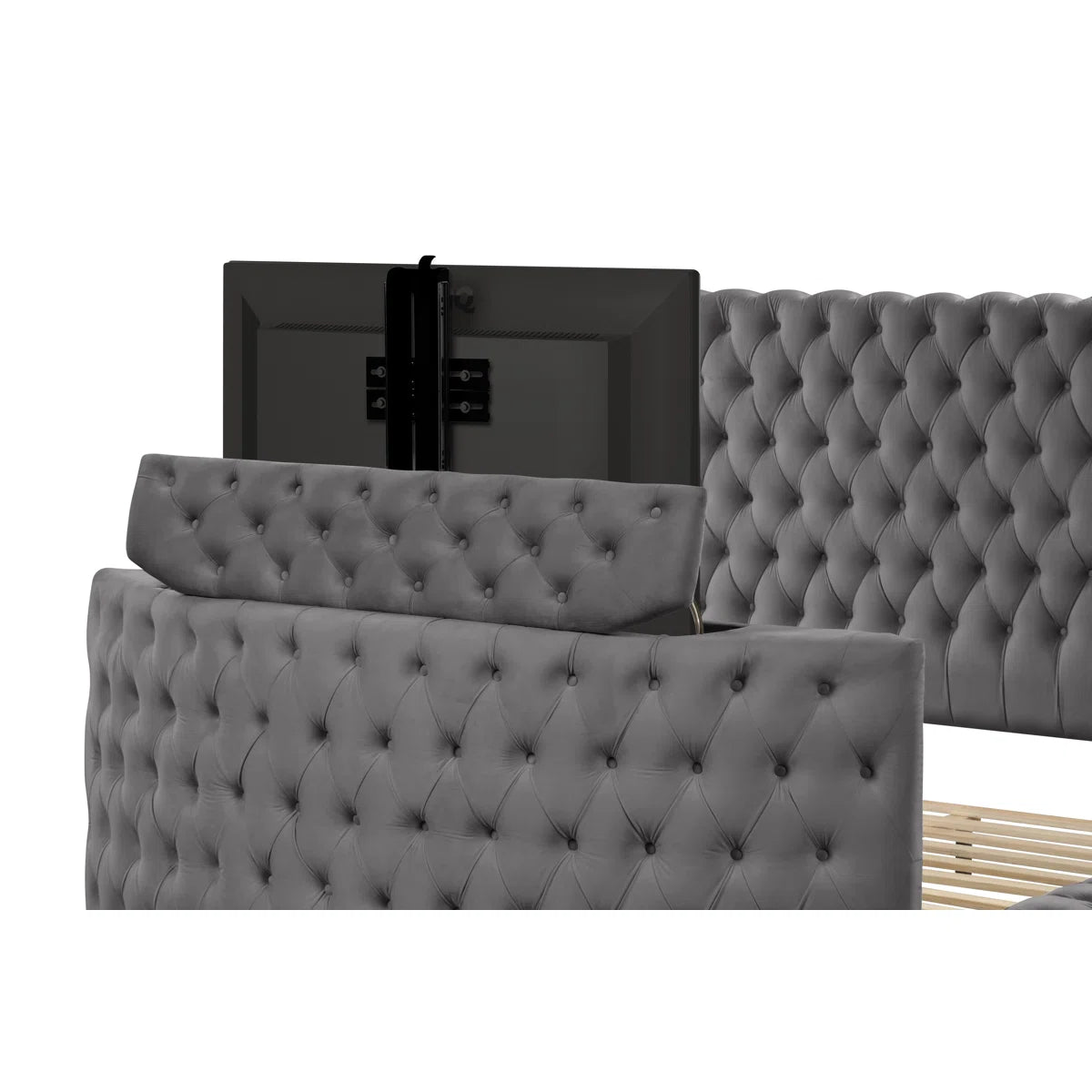 Maya TV Storage Bed in Grey