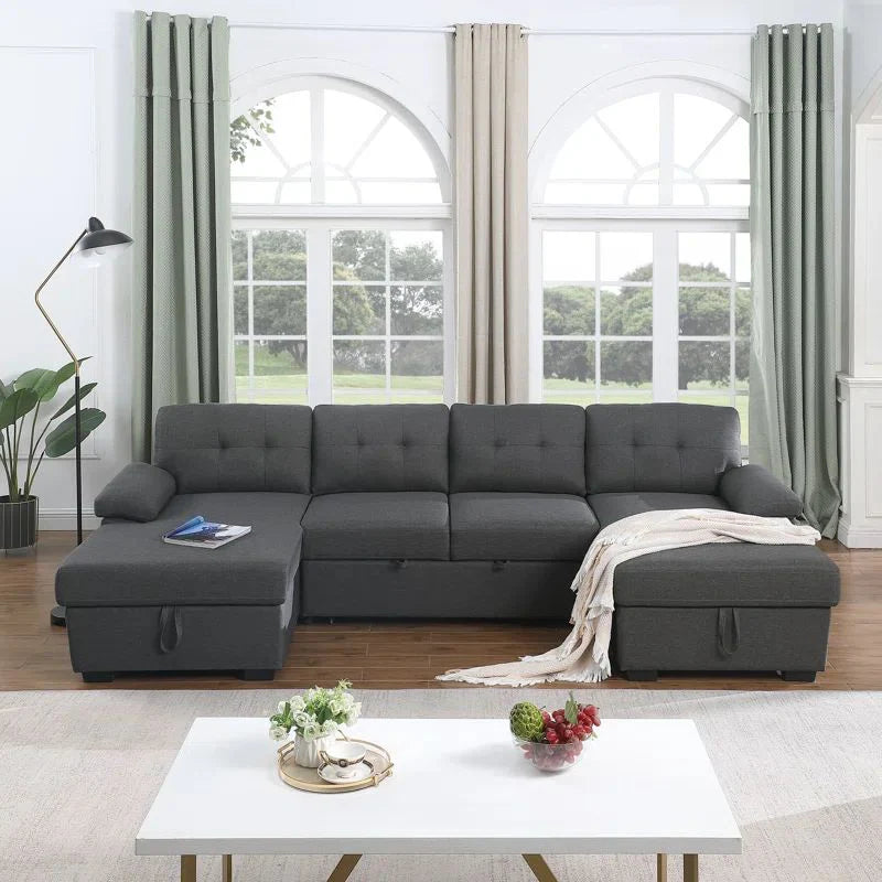 Kylie Sleeper Sectional with Dual Storage Chaise