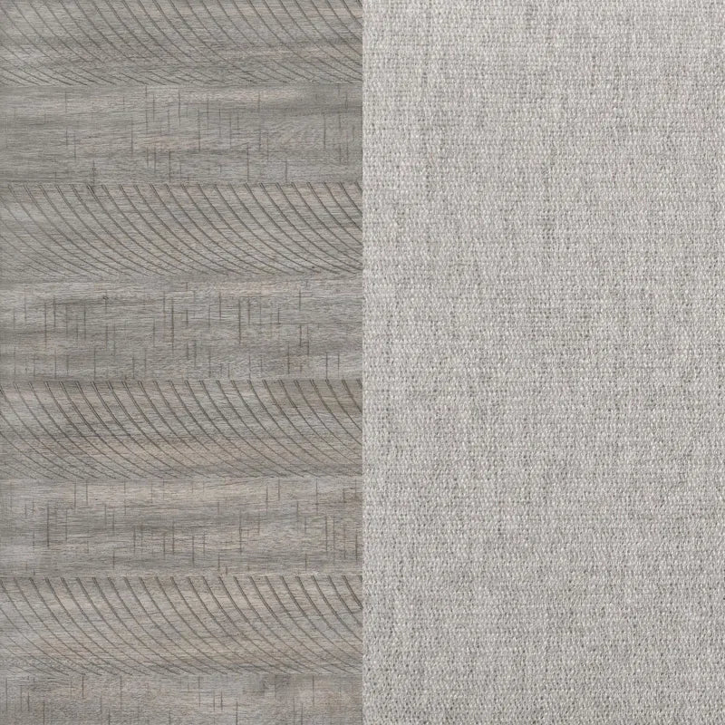 Two different textures of gray material side by side
