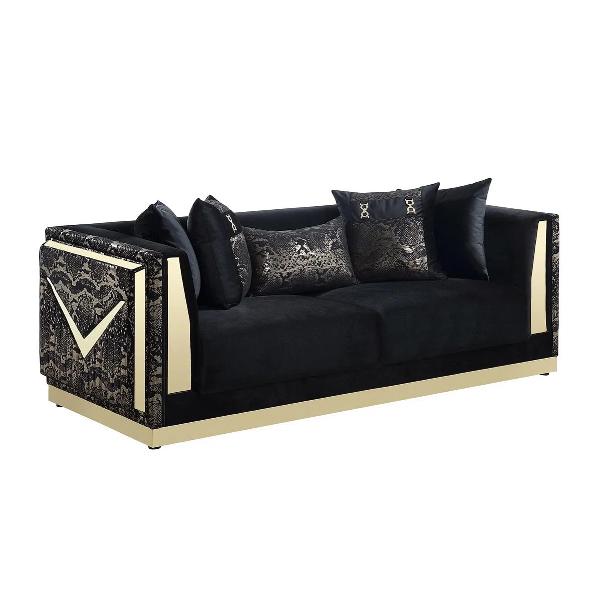 Hailey 3pc Sofa Set in Black