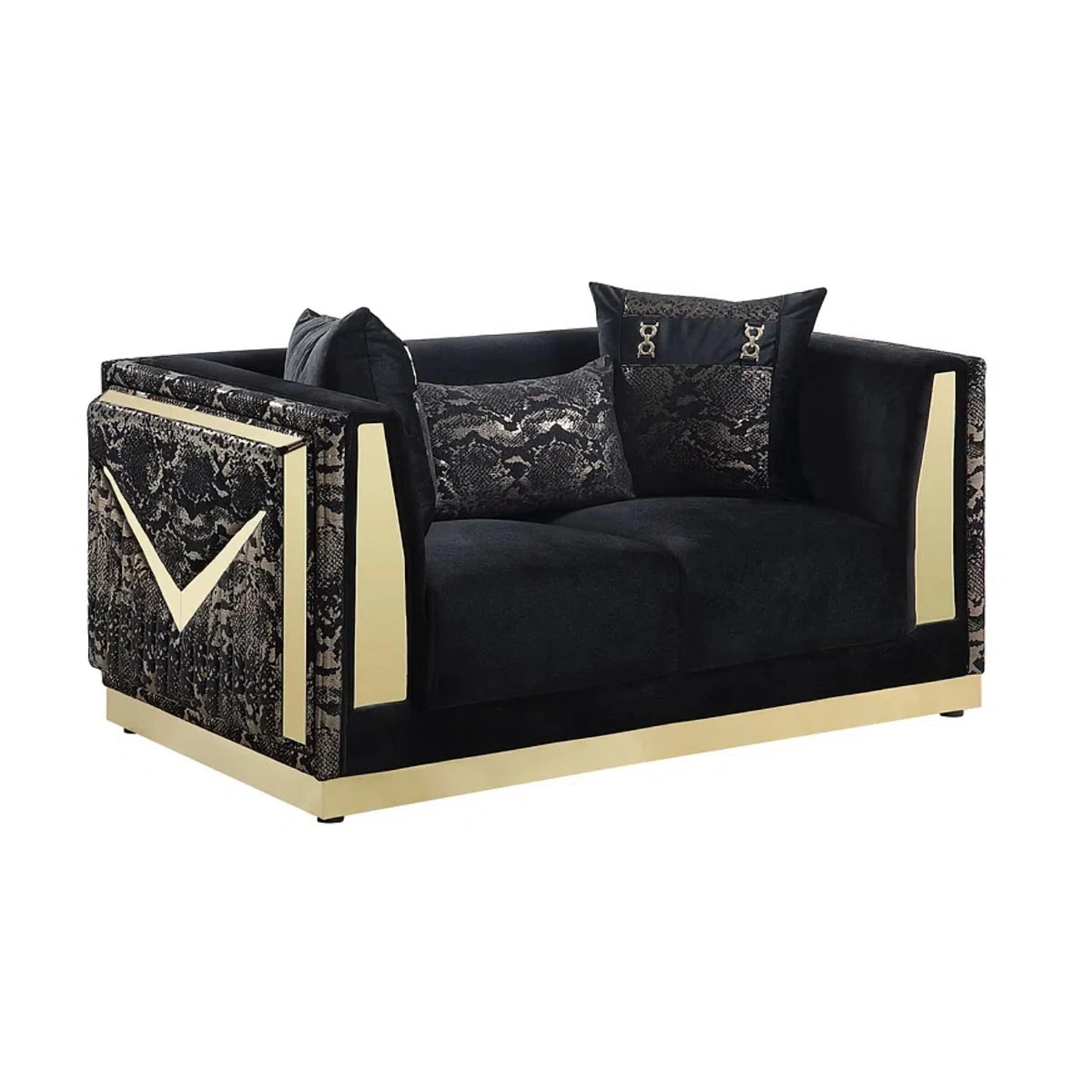 Hailey 3pc Sofa Set in Black