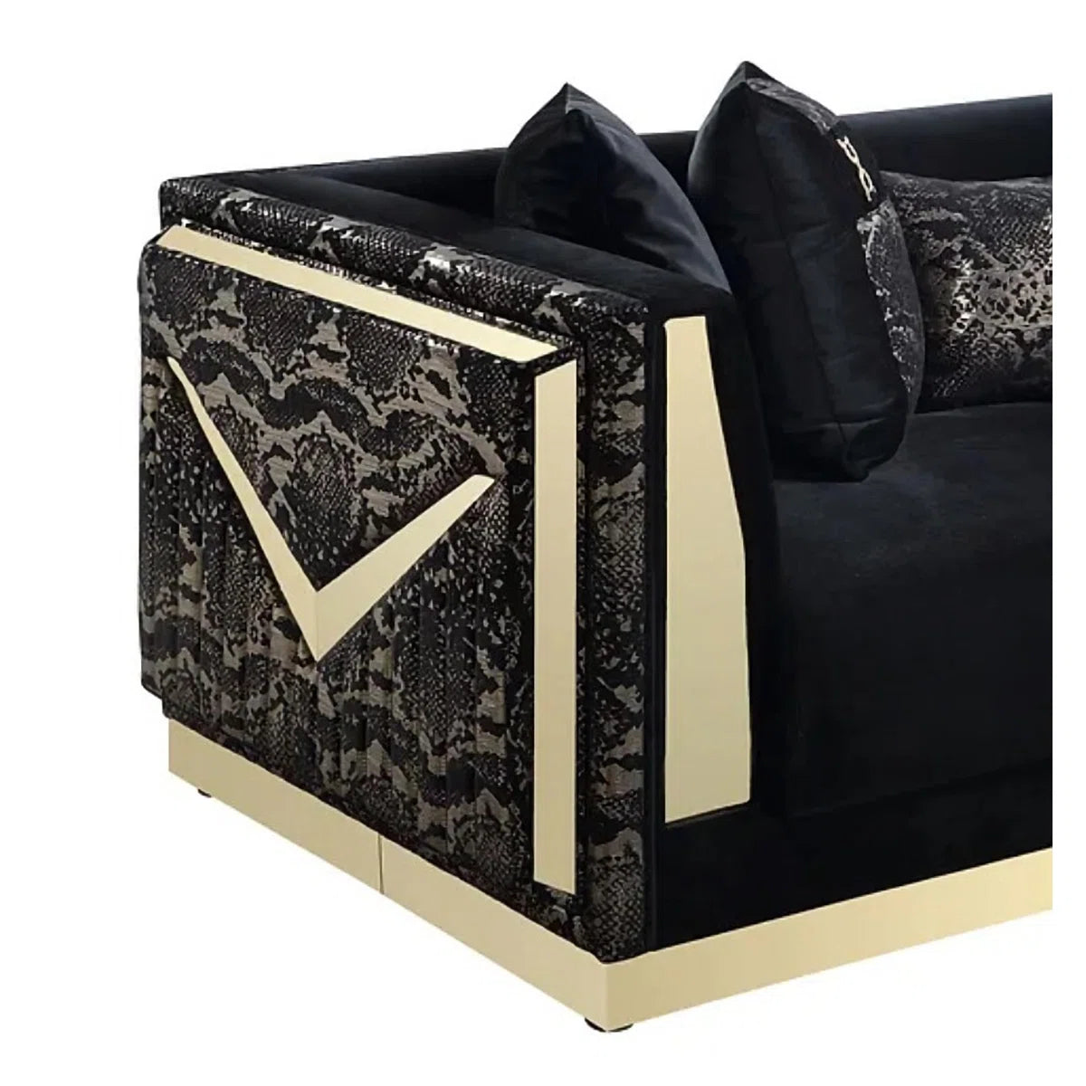 Hailey 3pc Sofa Set in Black