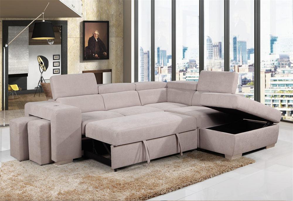 Tania Sleeper Sectional in Beige
