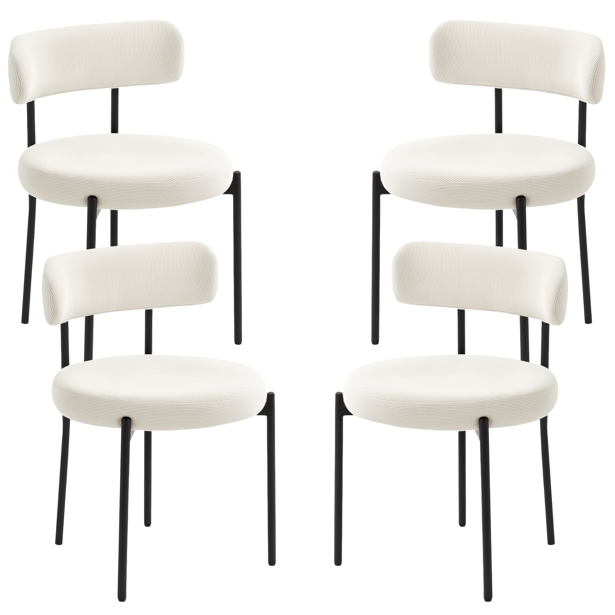 Avery 4 Pieces Modern Dining Chairs with Corduroy Upholstery-Beige