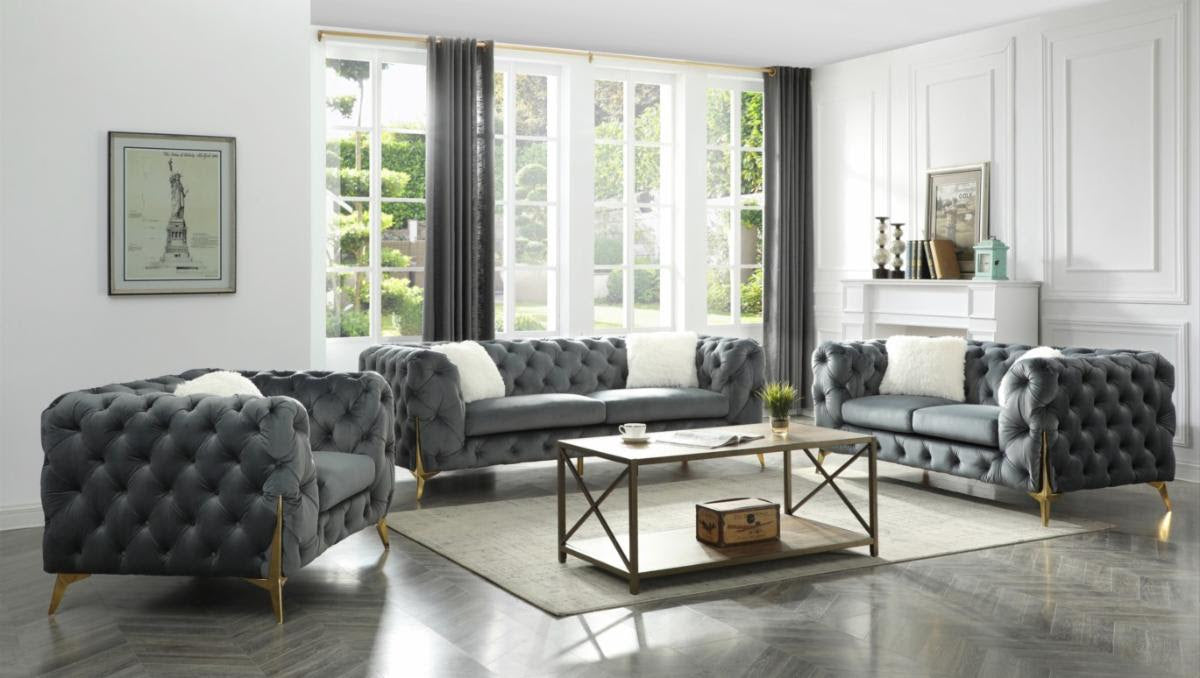 Rosa 3pc Sofa Set in Grey