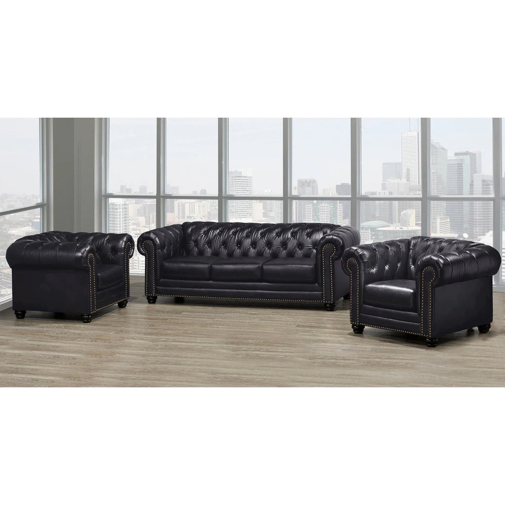 Regent 3pc Genuine Leather Sofa Set 🍁