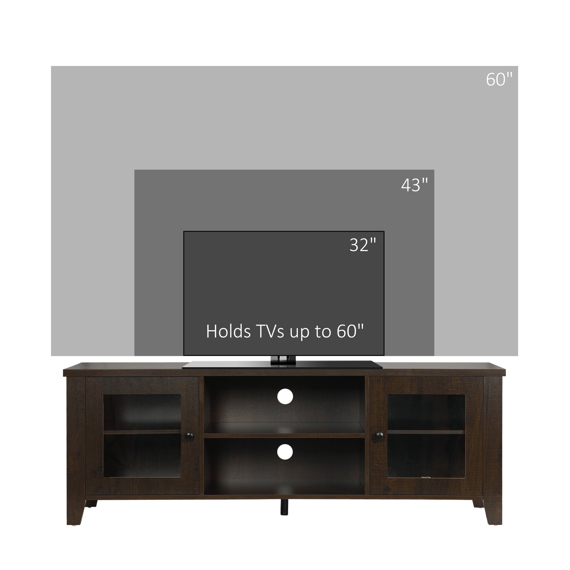 MacKenzie TV Stand for TVs up to 65 inches-Coffee Brown