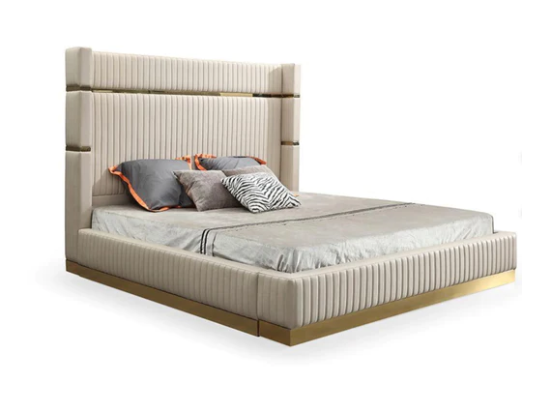 Aspen Platform Bed in Beige