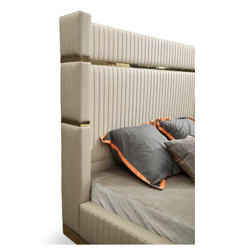 Aspen Platform Bed in Beige