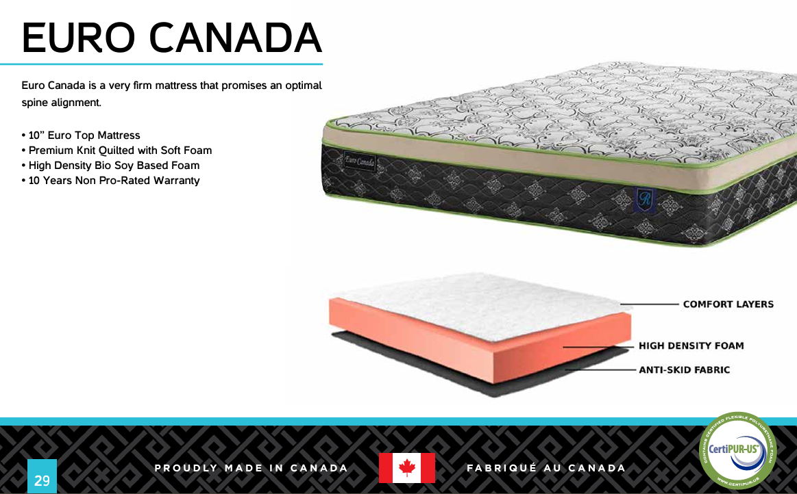 Euro Canada 10" Euro Top Mattress 🍁
