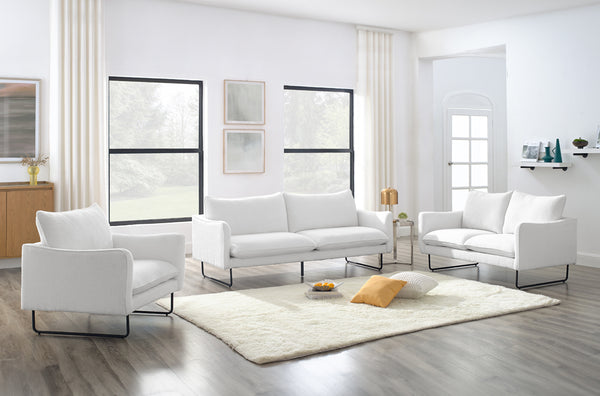 White Boucle 3pc Sofa Set - T1310