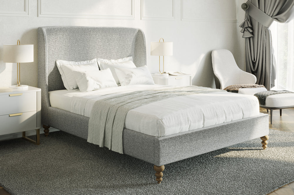 Platform Bed in Grey - T2196