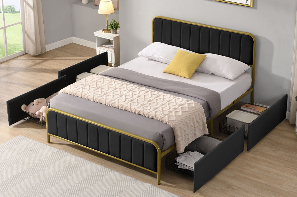 Storage Bed in Black - T2334B