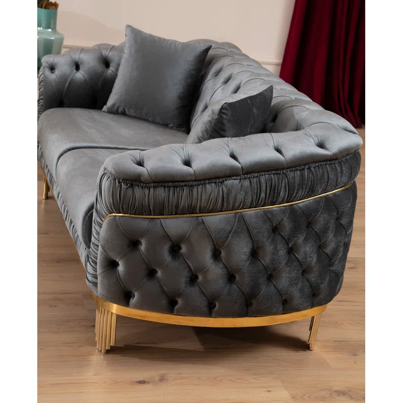 Vanessa 3-Piece Sofa Set in Grey
