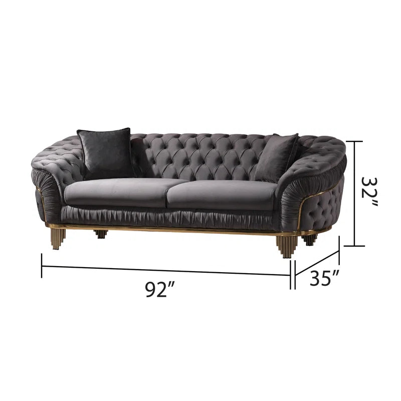 Vanessa 3-Piece Sofa Set in Grey