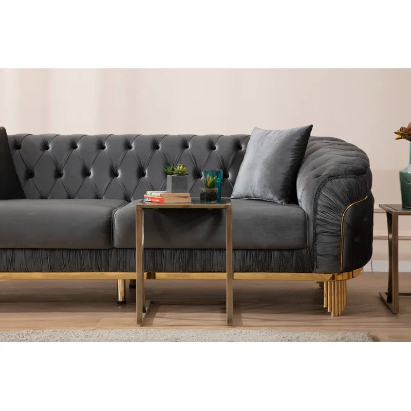 Vanessa 3-Piece Sofa Set in Grey