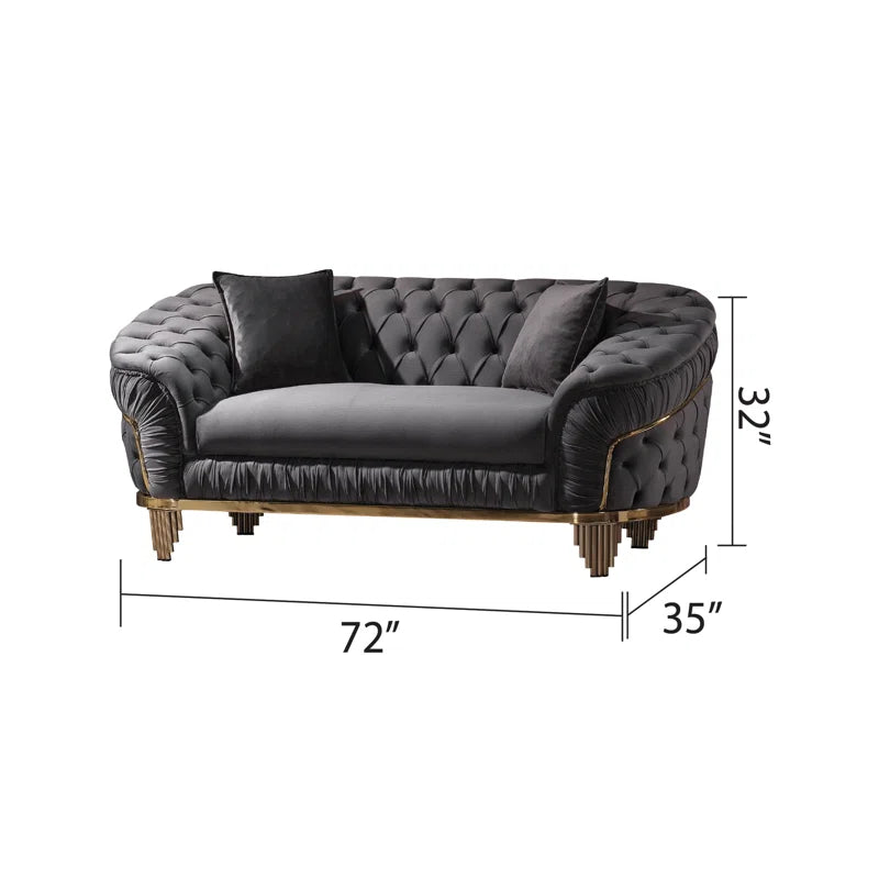 Vanessa 3-Piece Sofa Set in Grey