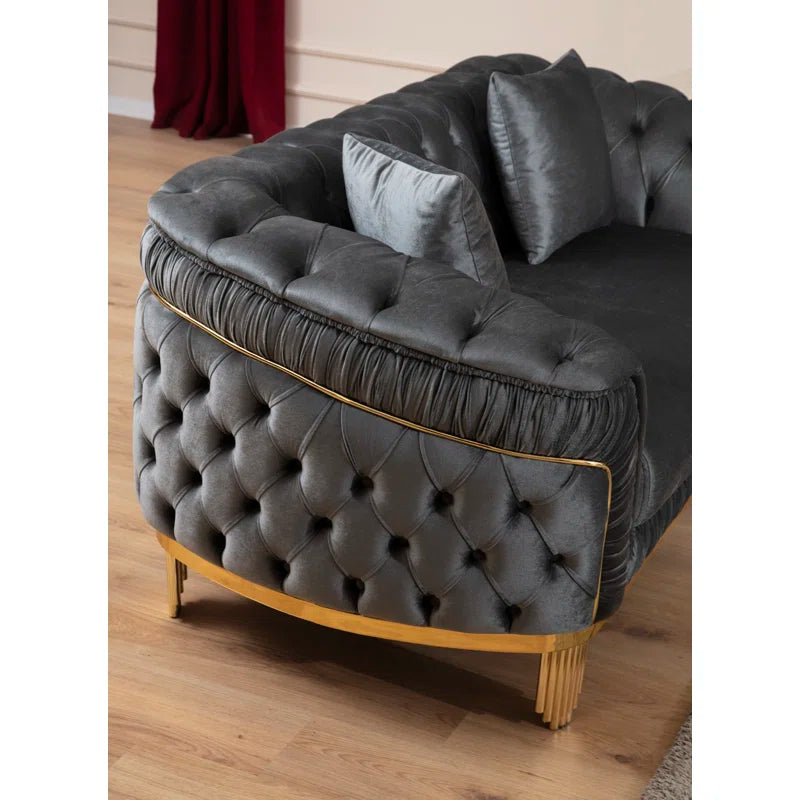 Vanessa 3-Piece Sofa Set in Grey