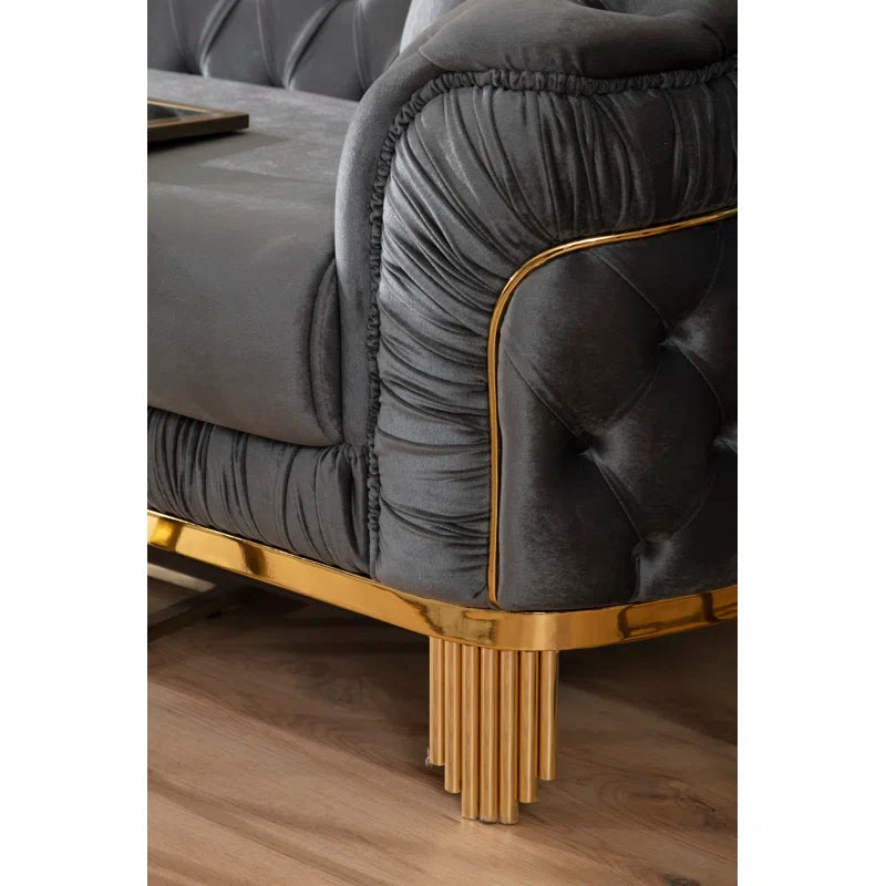 Vanessa 3-Piece Sofa Set in Grey