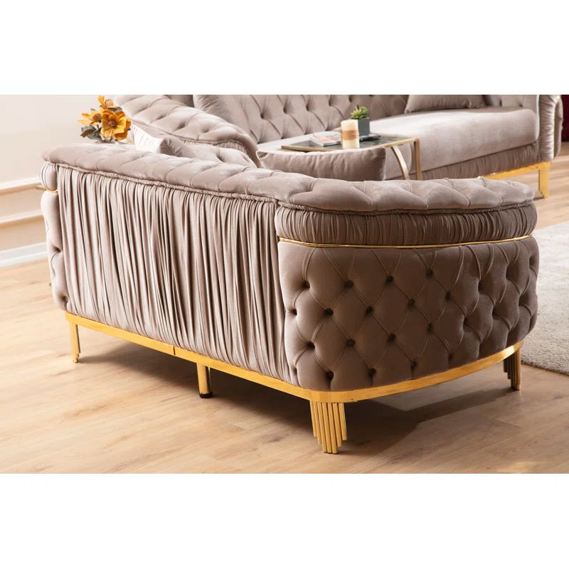 Vanessa 3-Piece Sofa Set in Taupe