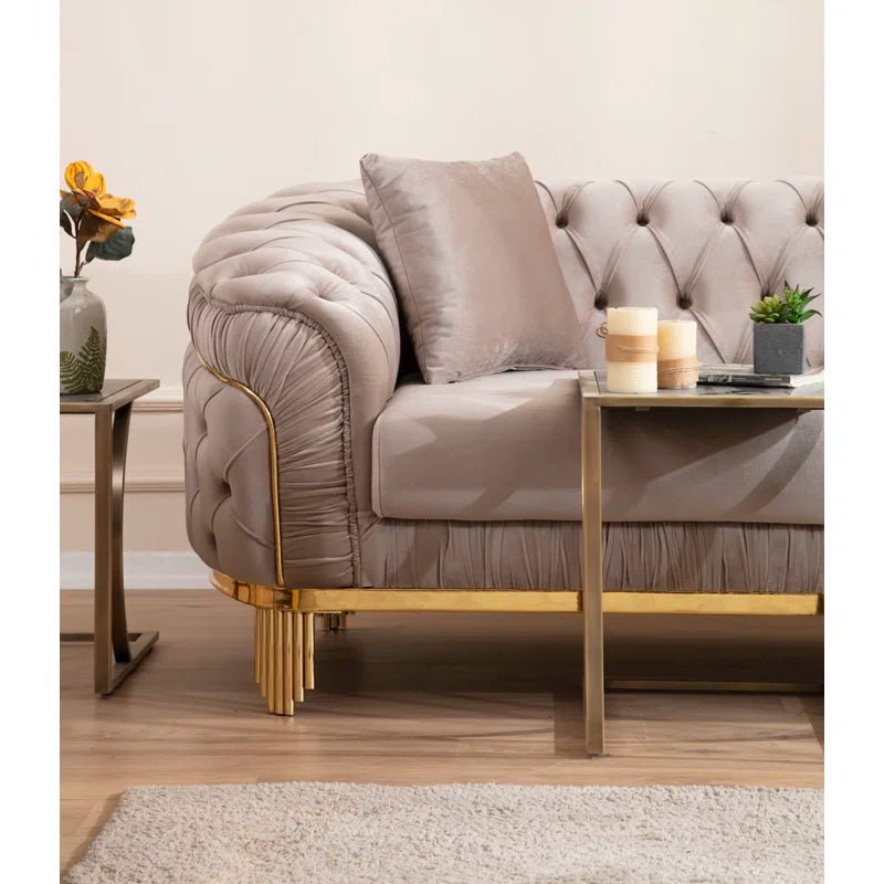 Vanessa 3-Piece Sofa Set in Taupe