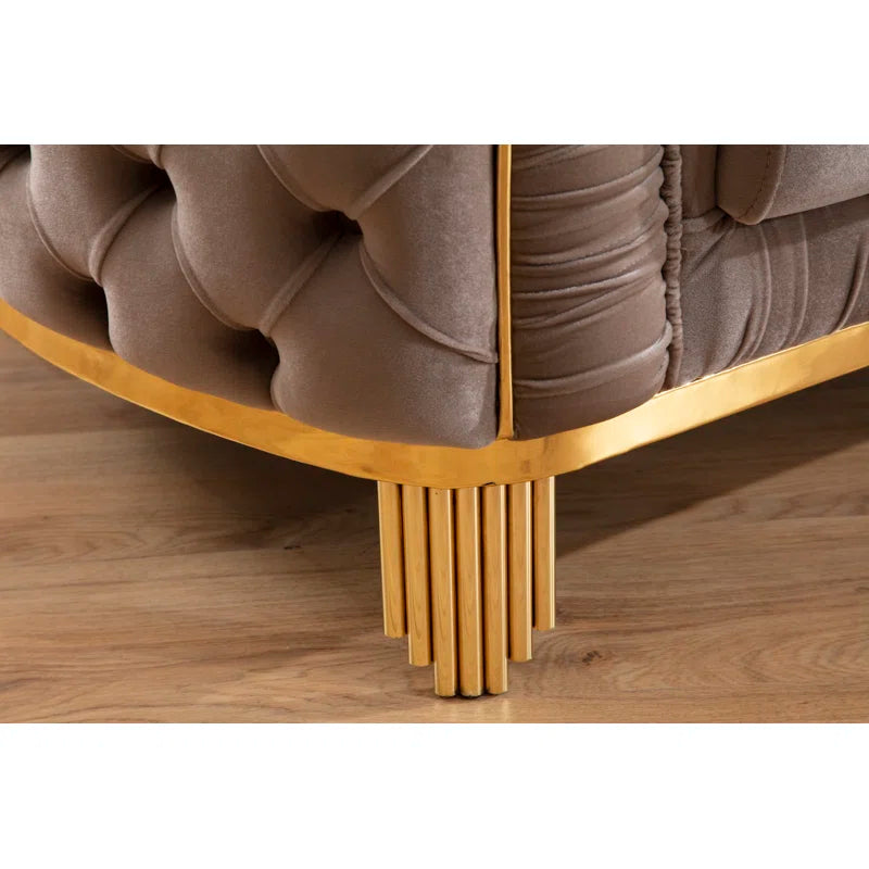 Vanessa 3-Piece Sofa Set in Taupe