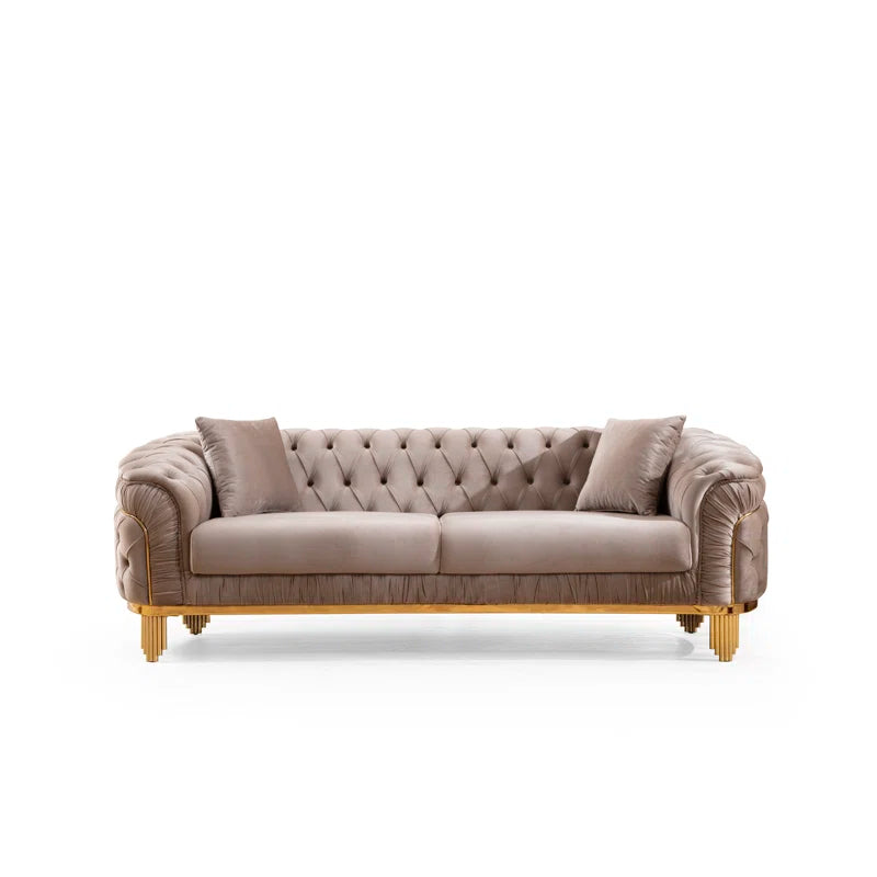 Vanessa 3-Piece Sofa Set in Taupe