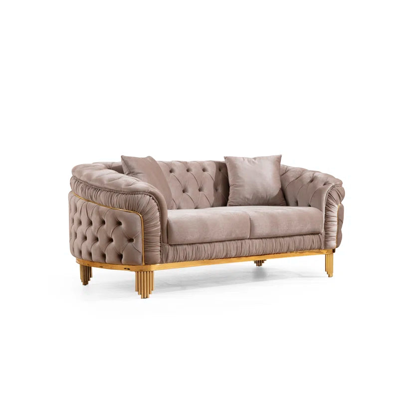 Vanessa 3-Piece Sofa Set in Taupe